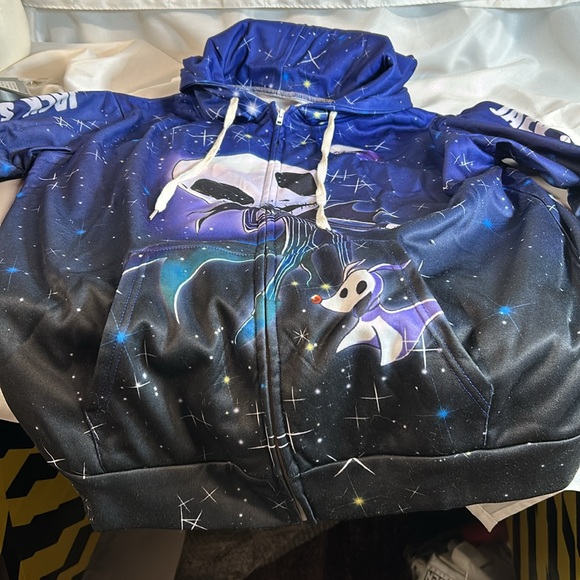 Jack Skelton Zip Up Hoodie. Size L. Polyester/Cotton. Black/Purple . NWT - Picture 9 of 12